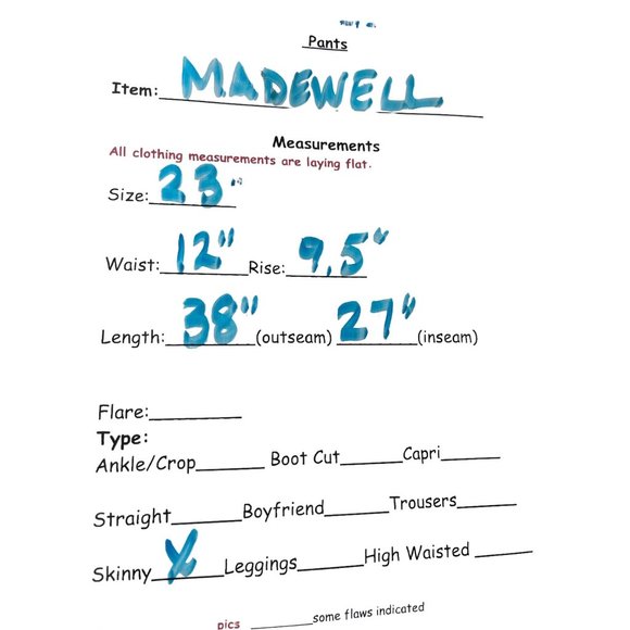 Madewell 10" High-Rise Button Fly Skinny Jeans in Dewitt Wash Size 23 - Picture 5 of 6